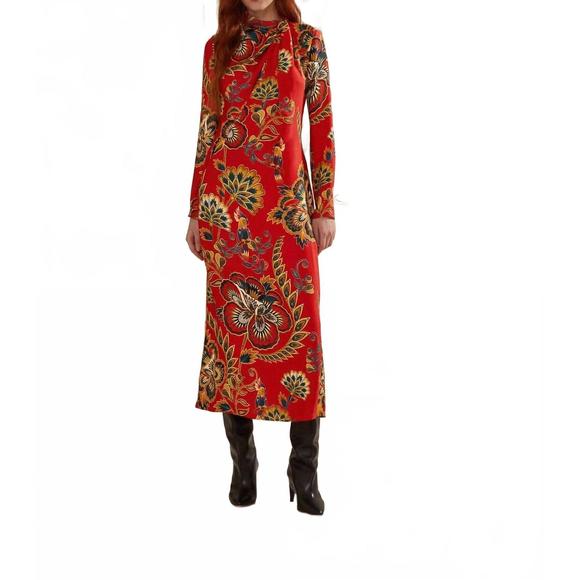 NEW FARM RIO maxi floral cutout midi dress in red - Picture 1 of 4